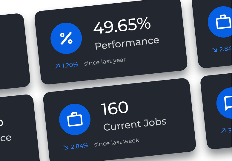 Dashboard UI cards snippet preview